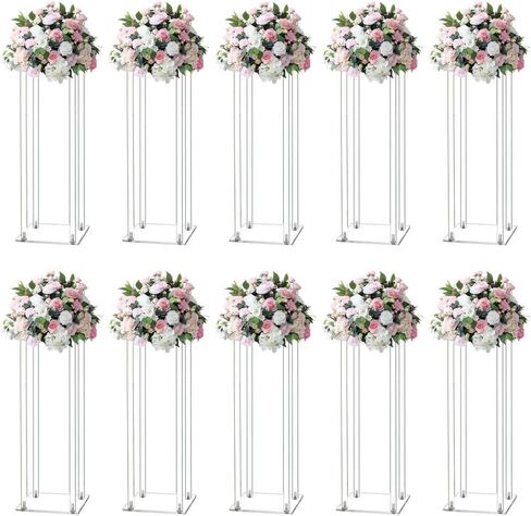 MEISHAONV 23 inch 10pcs Acrylic Flower Stand Vases Centerpiece Table Decorations Flower Stand for Wedding Centerpieces For Tables in Saudi Arabia