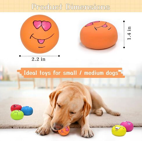 LLSPET Latex Dog Chewing Squeaky Ball Toys 6/PCS (HJ-01BOBW2FBA) in Saudi Arabia