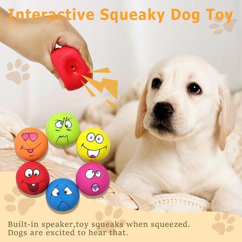 LLSPET Latex Dog Chewing Squeaky Ball Toys 6/PCS (HJ-01BOBW2FBA) in Saudi Arabia