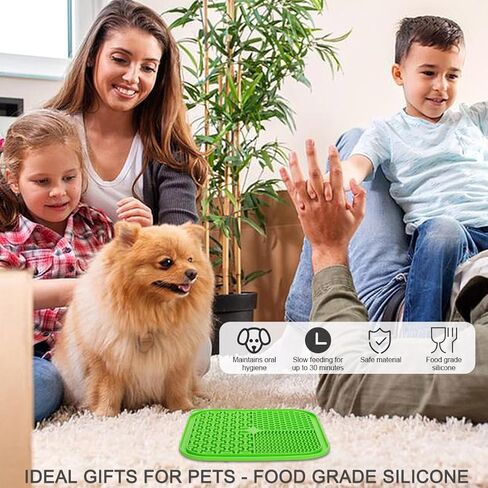 قطعتان من وسادات لعق الكلاب والقطط من Bosose، سجادة لعق الكلاب لزبدة الطعام والزبادي وأكواب الفول السوداني مع مجرفة لتقليل الملل وتخفيف القلق، سجادة طعام للكلاب للعناية بالاستحمام مع الشفط in Kuwait