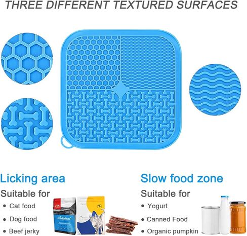 قطعتان من وسادات لعق الكلاب والقطط من Bosose، سجادة لعق الكلاب لزبدة الطعام والزبادي وأكواب الفول السوداني مع مجرفة لتقليل الملل وتخفيف القلق، سجادة طعام للكلاب للعناية بالاستحمام مع الشفط in Kuwait