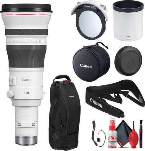 Canon RF 800mm f/5.6 L is USM Lens Ideal for Sports, Wildlife, and Journalism (5055C002) + Cap Keeper + Cleaning Kit (Renewed) in Saudi Arabia