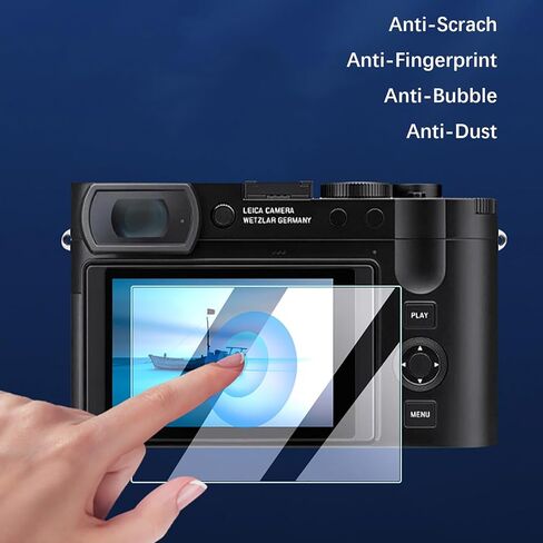 FUNYKA 【For Leica Q2 Q3 M10】 2 Pack Glass Screen Protector Film for Leica Q2 Q3 M10 Cameras, 0.3mm Ultra-Thin Tempered Glass, 9H Hardness, 2.5D Round Edges, Anti-Scrach Anti-Fingerprint Anti-Dust in Kuwait