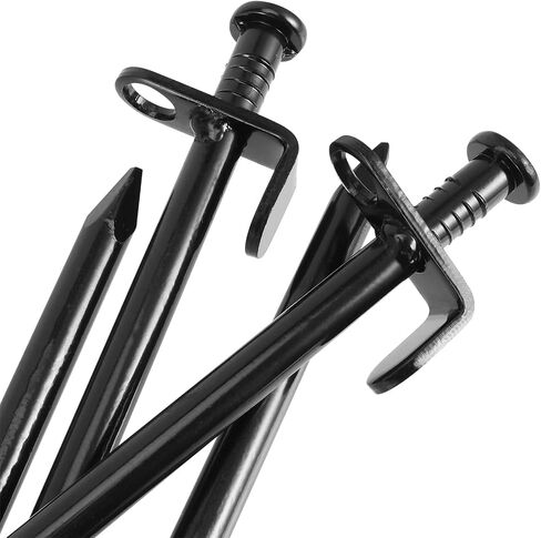 SEHOI 20 Pack 12 Inches Tent Stakes, Heavy Duty Steel Solid Tent Stakes Pegs, Multiuse Tarp Pegs Camping Stakes for Outdoor Camping Canopy and Tarp, Black in Saudi Arabia