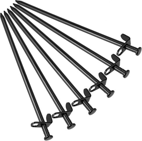 SEHOI 20 Pack 12 Inches Tent Stakes, Heavy Duty Steel Solid Tent Stakes Pegs, Multiuse Tarp Pegs Camping Stakes for Outdoor Camping Canopy and Tarp, Black in Saudi Arabia