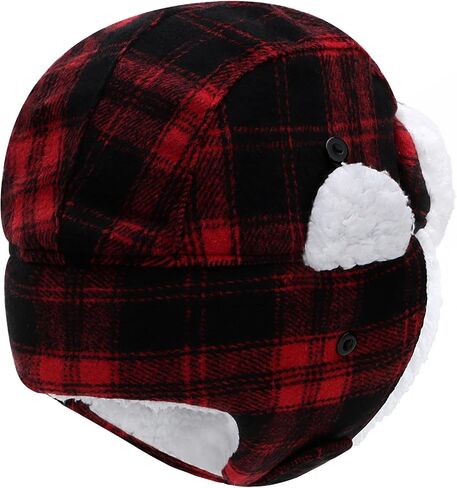 Toddler Kids Trapper Hat Boys Girls Winter Hat with Ear Flaps 1-8T | Snow Hat, Bomber Hat, Waterproof, Warm Plush Lining, Thick Cotton Padding, Ideal for Skiing & Winter Outdoor Activities in Saudi Arabia