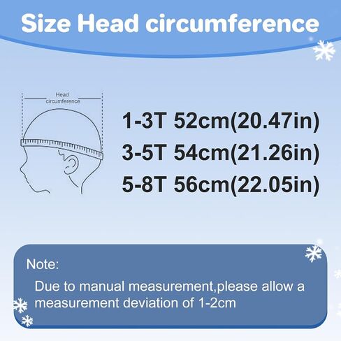Toddler Kids Trapper Hat Boys Girls Winter Hat with Ear Flaps 1-8T | Snow Hat, Bomber Hat, Waterproof, Warm Plush Lining, Thick Cotton Padding, Ideal for Skiing & Winter Outdoor Activities in Saudi Arabia