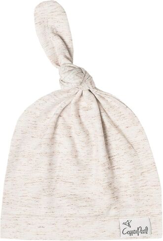 Copper Pearl Baby Beanie Hat Top Knot Stretchy Soft Oat in Kuwait