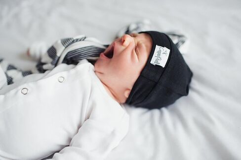 Copper Pearl Baby Beanie Hat Top Knot Stretchy Soft Oat in Saudi Arabia