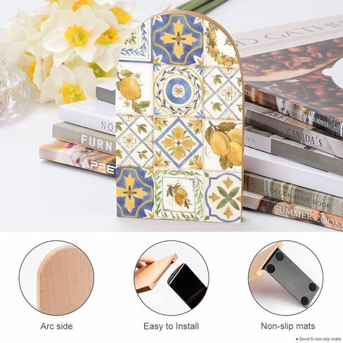 NFGSE البطاقة السحرية الذهبية الغامضة نجوم القمر الخشبية غير القابلة للانزلاق ينتهي كتاب ديكور المنزل 1 زوج / 2 قطعة نهايات الكتاب تدعم كتب المكتبة والأفلام وأقراص DVD والمجلات وألعاب الفيديو in Kuwait