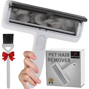 FORZAROCKET Reusable Pet Hair Remover with Cleaning Brush - Ideal for Couch, Furniture, Clothes and Car - Portable, Self-Cleaning Fur Removal Tool for Cats & Dogs (White) in Kuwait