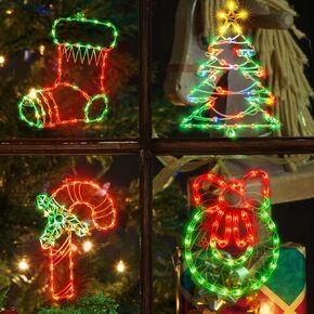 TWINGLEHOME 2 Pack 50L Christmas Window Silhouette Lights Decorations,Including: Snowman x1 Deer x1 in Saudi Arabia