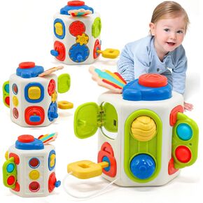 iKrto 18 Month Montessori Toy - Sensory Toys for Toddlers 1-3, Busy Cube for Toddlers Travel Toys Montessori Sensory Toys Baby Toys 12-18 Months Baby First Birthday Gift for Boys Girls in Kuwait