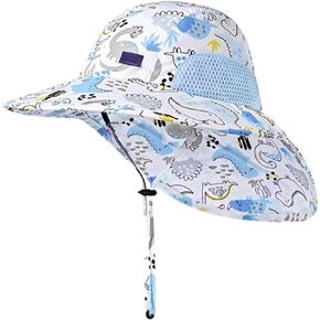 Baby Sun Hats Boys Girls Summer UPF 50+ Sun Protection Toddler Beach Hat Neck Flap Kid Cap with Wide Brim in Kuwait