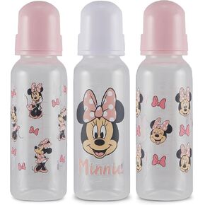 Baby Bottles 9 oz for Boys and Girls| 3 Pack of Disney "Mickey Mouse Pose" Infant Bottles for Newborns and All Babies | BPA-Free Plastic Baby Bottle for Baby Shower in Saudi Arabia