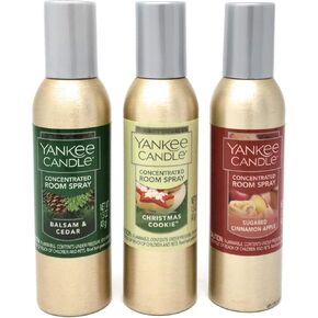 Yankee Candle Balsam & Cedar, Christmas Cookie, and Sugared Cinnamon Apple - Holiday Scented - Concentrated Room Sprays - Bundled Set of 3 in Saudi Arabia