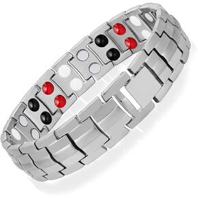 ERIBEDA Magnetic Bracelets for Men，Ultra Strength Double Row 4 Elements Magnets，Adjustable Length Magnetic Bracelet with Sizing Tool in Saudi Arabia