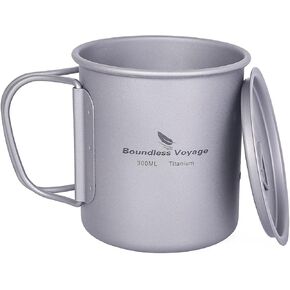 Boundless Voyage Titanium Cup with Lid Outdoor Camping Ultralight Water Tea Coffee Mug 200ML/300ML/450ML (200ml (6.7fl oz)) in Kuwait
