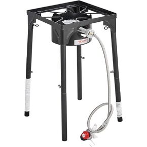 موقد تخييم خارجي بشعلة واحدة من VEVOR، موقد طبخ معياري للتخييم، طباخ غاز من الصلب الكربوني شديد التحمل مع حامل أرجل قابل للفصل ومنظم PSI، للشواء المنزلي في الفناء RV الطبخ in Kuwait