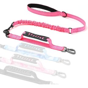 voopet Tactical Bungee Dog Leash 4 FT Shock Absorbing Heavy Duty Dog Leash for Pulling Dogs No Pull Strong Dog Training/Walking Leash with Comfortable Dual Handle for Medium Large Dogs, Black in Saudi Arabia