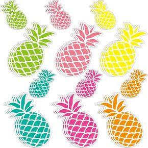 48 Pcs Pineapple Cutouts Tropical Punch Pineapple Mini Accents Beach Bulletin Board Decorations Pineapple Classroom Decor for Tropical Classroom Office Party Home Decor in Saudi Arabia