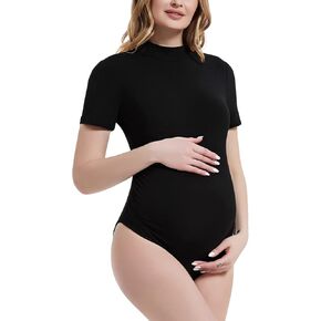 بدلة حمل برقبة وهمية من Bhome لالتقاط الصور بأكمام قصيرة قطعة واحدة من تي شيرت للحوامل in Kuwait