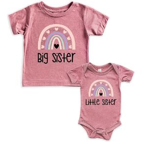 Teeny Fox Rainbow Big Little Sis Sister Set Gift For Sibling Matching Outfits in Saudi Arabia