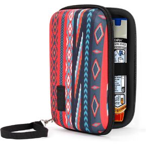 USA Gear Hard Shell EpiPen Case - Medical Case with Water Resistant Exterior, Zipper and Wrist Strap - Compatible with 2 EpiPen, Asthma Inhaler, Eye Drops, and More Allergy Medicine - Galaxy