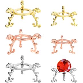 حامل كرات كريستال، 6 عبوات من حامل كرات الكريستال الذهبي والفضي، بقطر 2.8 انش بتصميم عتيق ذهبي وفضي، حامل عرض كريستال زجاجي بتصميم زهور in Kuwait