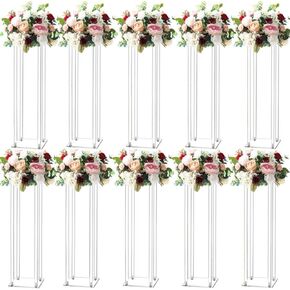 31.5inch 10 Set Acrylic Flower Vase Column Stand Wedding Flower vase Wedding Centerpieces for Tables (31.5 inch 10 pcs)… in Kuwait