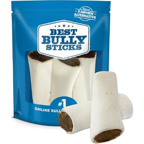 Best Bully Sticks 5 to 6 Inch Chicken & Apple Stuffed Shin Bones - USA Baked & Packed Shin Bones for Dogs - Highly Digestible Fillings, Long Lasting and Refillable - 5 Pack