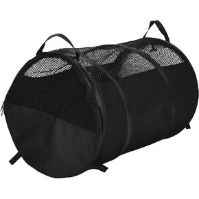 Black Rhino Pet Carrier with Interior Hooks for Hammock - Safe & Foldable Kennel for Cats & Dogs - Car Travel Carrier with Built-in Straps for Seatbelt - Perfect for Small and Medium Pets - Black in Kuwait