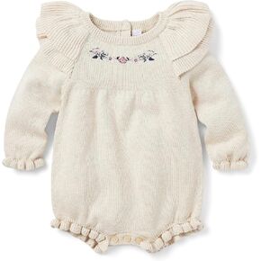 Janie and Jack Baby Girl's Embroidered Sweater Bubble (Infant) Cream 12-18 Months, Cream, 12-18 Months in Kuwait