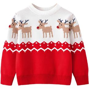 Wyeysyt Kids Ugly Christmas Sweater Boys Girls Funny Novelty Xmas Knitted Pullover Holiday Party Clothes 3-7 Years