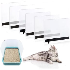 6 قطع من واقيات صندوق فضلات القطط، صندوق فضلات القطط، واقي من رذاذ التبول، وعاء فضلات سهل التنظيف عالي الجوانب لحماية الخصوصية لوعاء فضلات القطط المفتوح من الاعلى (صندوق الفضلات غير متضمن) in Kuwait