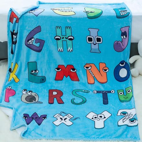 ABC Blanket Alphabet Lore Throw Blanket White Soft Cute Animals Cartoon Blanket Gifts ABC Blanket for Kids Boys Girls (Animals, 50"x60") in Saudi Arabia