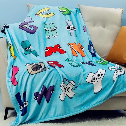 ABC Blanket Alphabet Lore Throw Blanket White Soft Cute Animals Cartoon Blanket Gifts ABC Blanket for Kids Boys Girls (Animals, 50"x60") in Saudi Arabia
