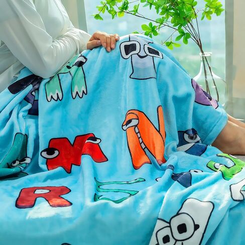 ABC Blanket Alphabet Lore Throw Blanket White Soft Cute Animals Cartoon Blanket Gifts ABC Blanket for Kids Boys Girls (Animals, 50"x60") in Saudi Arabia