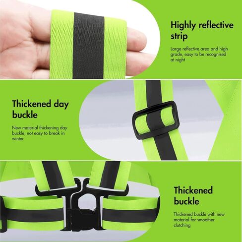 ONEVER Running Vest Reflective Vest for Walking at Night, High Visibility Night Running Gear Rechargeable Adjustable Running Lights for Walking Running Cycling, Adjustable for Men Women Kids in Kuwait