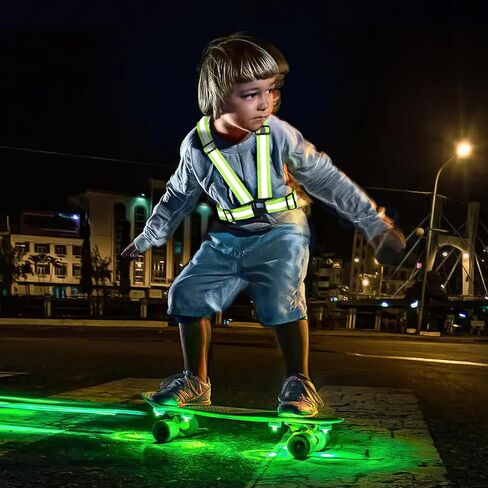 ONEVER Running Vest Reflective Vest for Walking at Night, High Visibility Night Running Gear Rechargeable Adjustable Running Lights for Walking Running Cycling, Adjustable for Men Women Kids in Kuwait