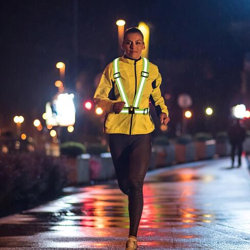 ONEVER Running Vest Reflective Vest for Walking at Night, High Visibility Night Running Gear Rechargeable Adjustable Running Lights for Walking Running Cycling, Adjustable for Men Women Kids in Kuwait