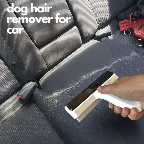 FORZAROCKET Reusable Pet Hair Remover with Cleaning Brush - Ideal for Couch, Furniture, Clothes and Car - Portable, Self-Cleaning Fur Removal Tool for Cats & Dogs (White) in Kuwait