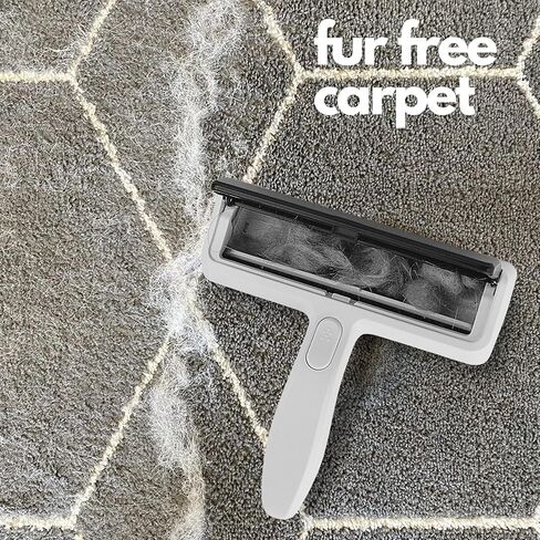 FORZAROCKET Reusable Pet Hair Remover with Cleaning Brush - Ideal for Couch, Furniture, Clothes and Car - Portable, Self-Cleaning Fur Removal Tool for Cats & Dogs (White) in Kuwait