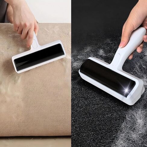 FORZAROCKET Reusable Pet Hair Remover with Cleaning Brush - Ideal for Couch, Furniture, Clothes and Car - Portable, Self-Cleaning Fur Removal Tool for Cats & Dogs (White) in Kuwait