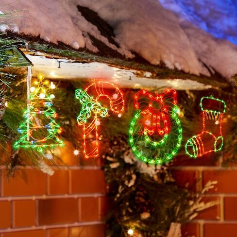 TWINGLEHOME 2 Pack 50L Christmas Window Silhouette Lights Decorations,Including: Snowman x1 Deer x1 in Saudi Arabia