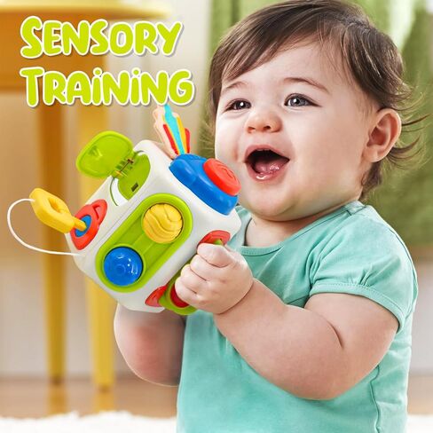 iKrto 18 Month Montessori Toy - Sensory Toys for Toddlers 1-3, Busy Cube for Toddlers Travel Toys Montessori Sensory Toys Baby Toys 12-18 Months Baby First Birthday Gift for Boys Girls in Kuwait