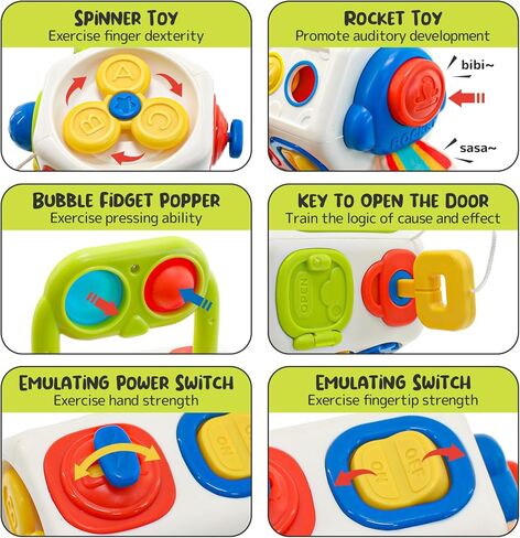 iKrto 18 Month Montessori Toy - Sensory Toys for Toddlers 1-3, Busy Cube for Toddlers Travel Toys Montessori Sensory Toys Baby Toys 12-18 Months Baby First Birthday Gift for Boys Girls in Kuwait