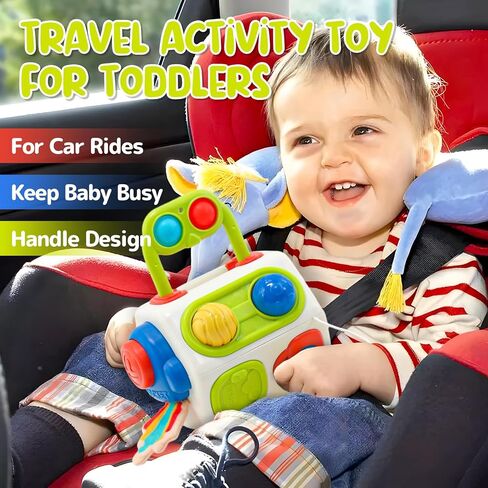 iKrto 18 Month Montessori Toy - Sensory Toys for Toddlers 1-3, Busy Cube for Toddlers Travel Toys Montessori Sensory Toys Baby Toys 12-18 Months Baby First Birthday Gift for Boys Girls in Kuwait