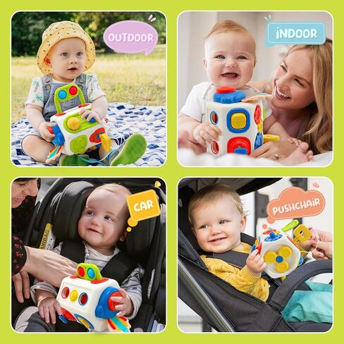 iKrto 18 Month Montessori Toy - Sensory Toys for Toddlers 1-3, Busy Cube for Toddlers Travel Toys Montessori Sensory Toys Baby Toys 12-18 Months Baby First Birthday Gift for Boys Girls in Kuwait