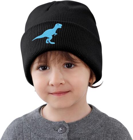 HADM Toddler Boy Beanie Hat Winter Soft Warm Knitted Dinosaur Hat Newborn Skull Cap for Girls Boys 0-8Years in Kuwait